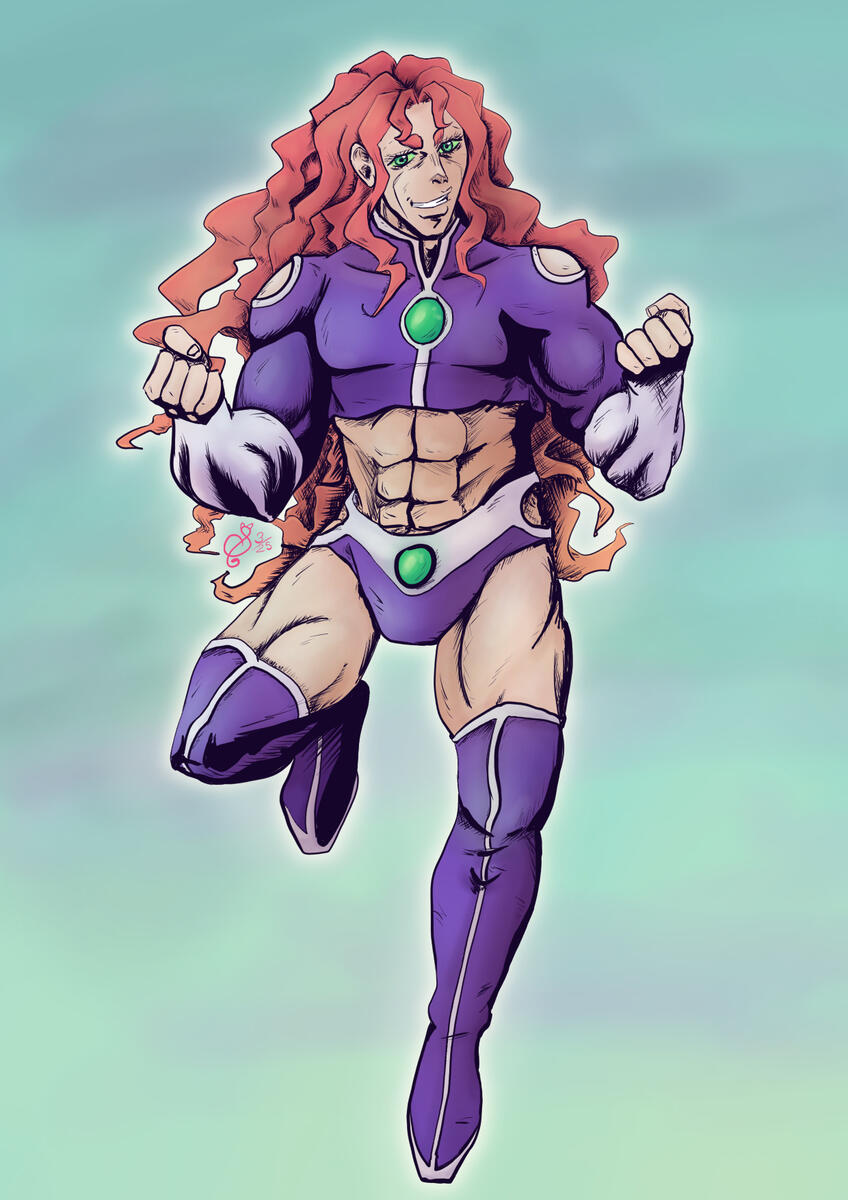 human, full body, simple shading, hatching, comic style, JoJo, DC