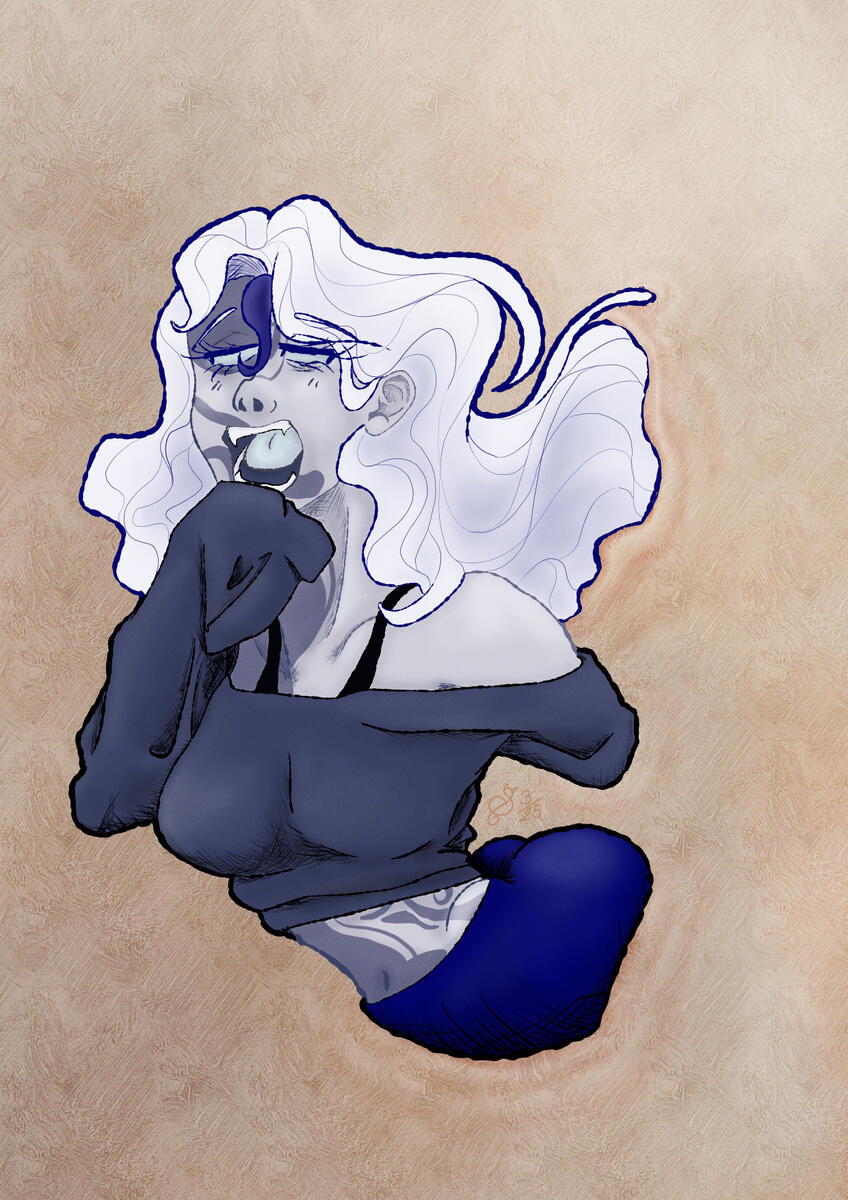 humanoid, half body, full shading, hatching, ghost