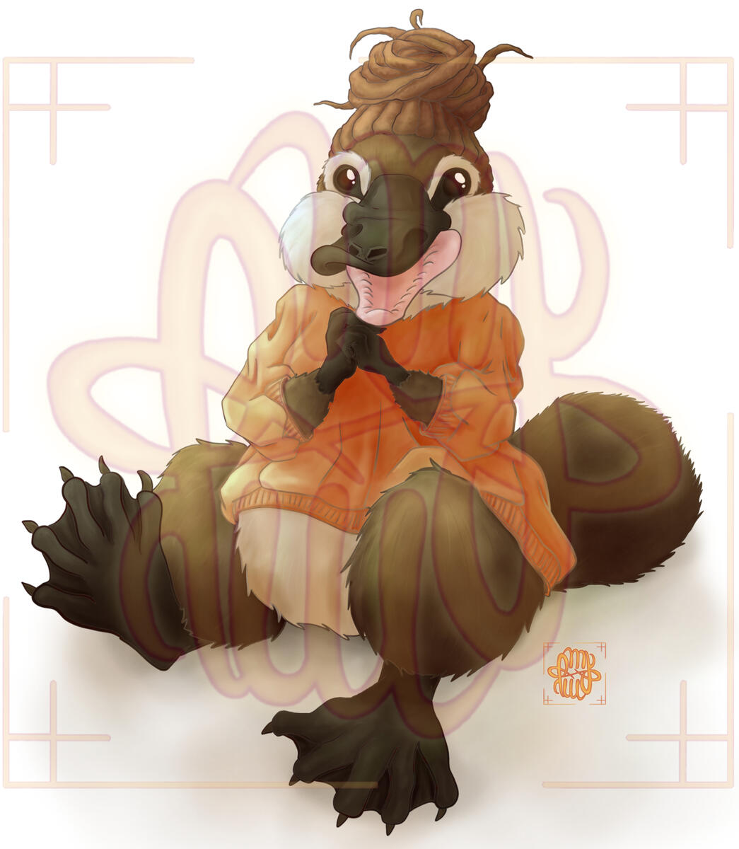 anthro, full body, full shading, platypus