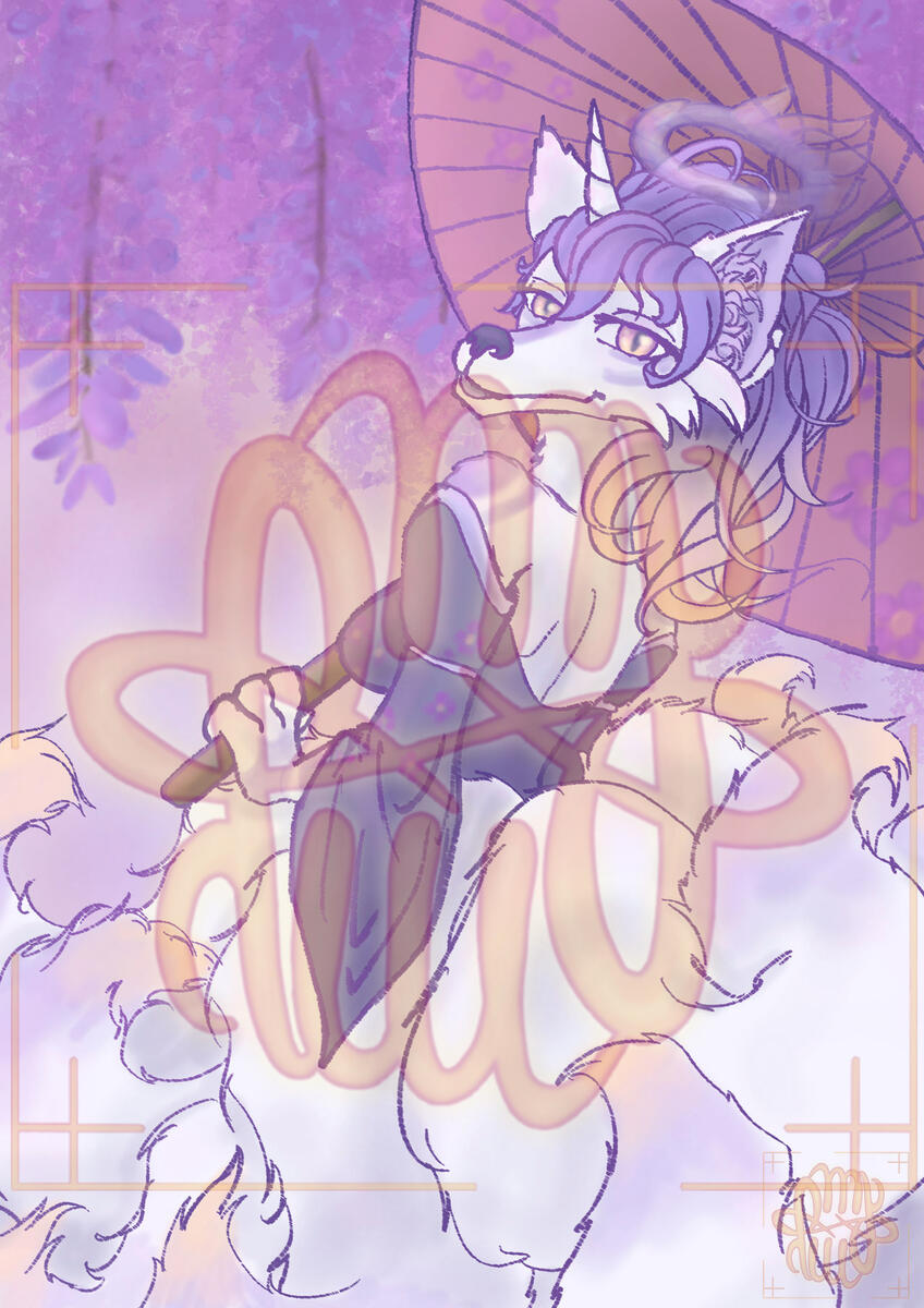 Art Fight, anthro, half body, minimal shading, object, umbrella