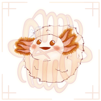 animation, creature, axolotl, full body, minimal shading