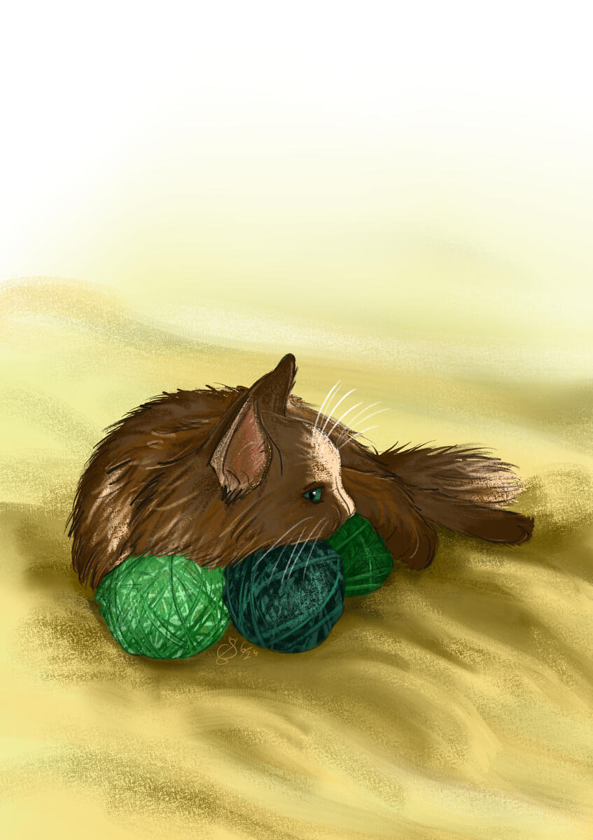 animal, cat, full body, full render, painterly