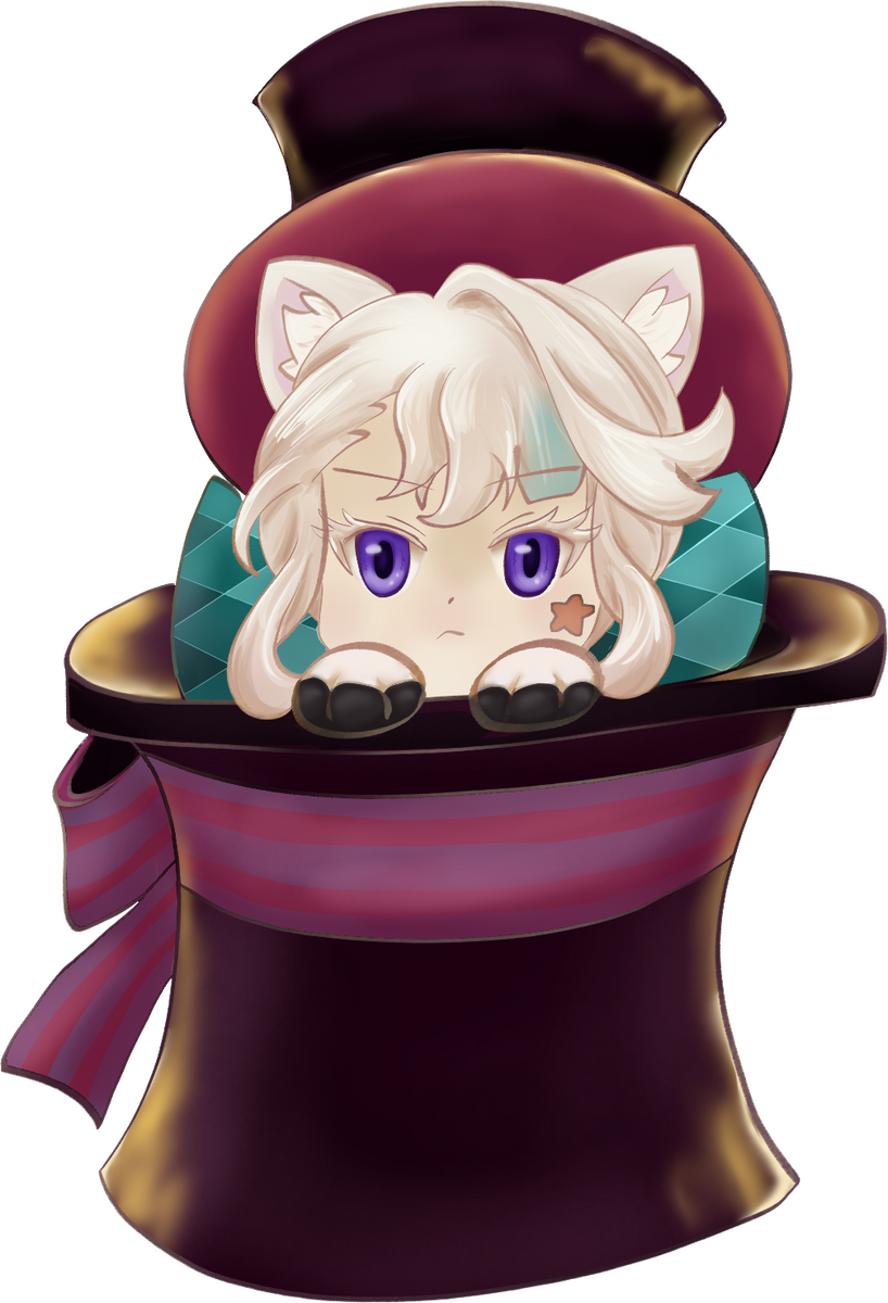 humanoid, anthro, bust, full shading, Genshin Impact, sticker