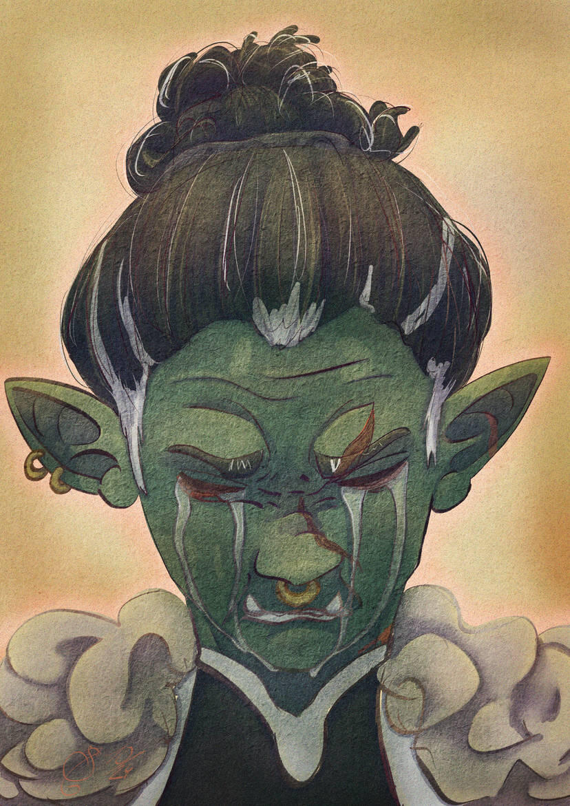 humanoid, portrait, full shading, orc