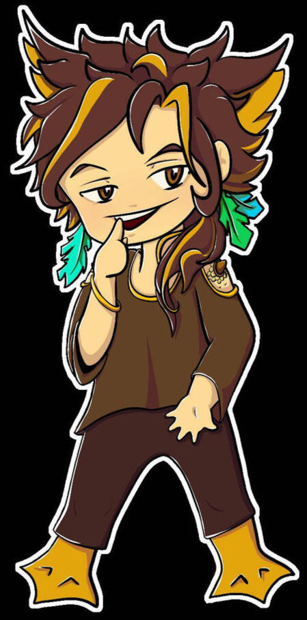 chibi, humanoid, full body, minimal shading, sticker