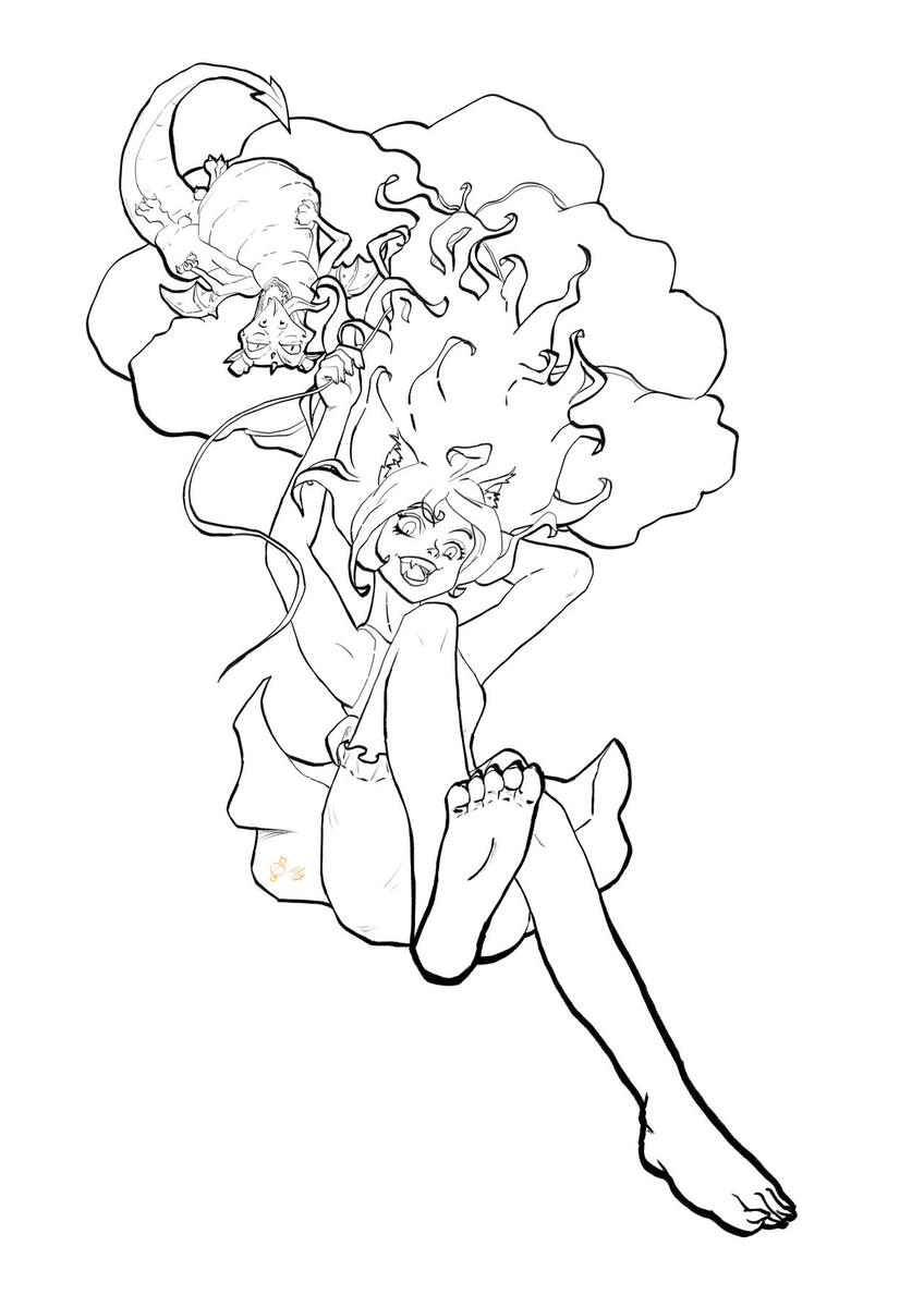 humanoid, anthro, feral, dragon, full body, lines