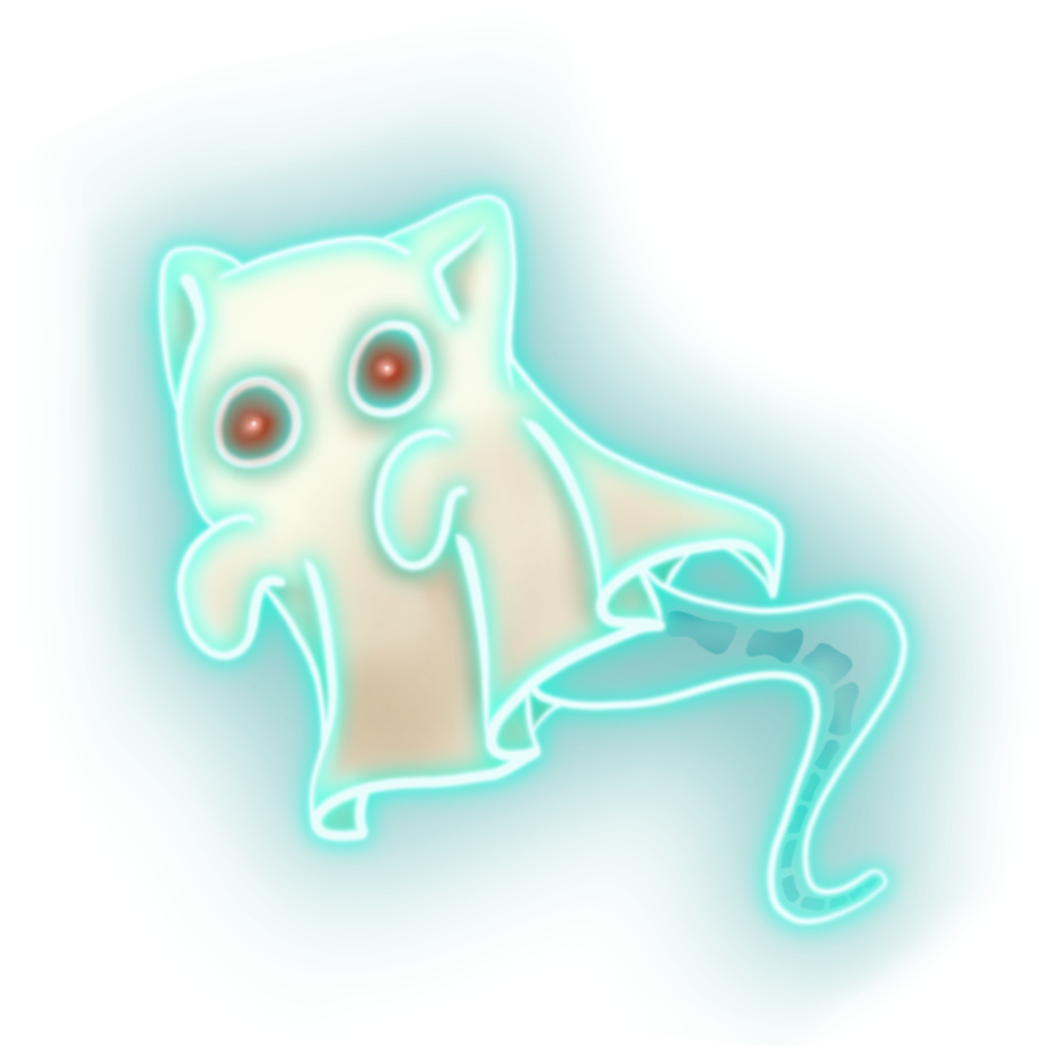 animal, cat, minimal shading, sticker, full body, ghost