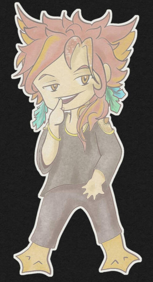 chibi, humanoid, full body, minimal shading, sticker, watercolor